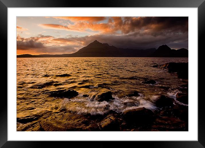 Sunset over the Black Cuillin Hills, Isle of Skye Framed Mounted Print by David Lewins (LRPS)