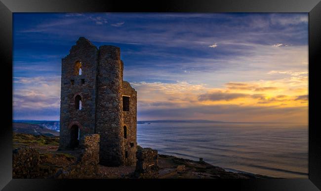 Wheal Coates at Sunset Framed Print by Mike Lanning