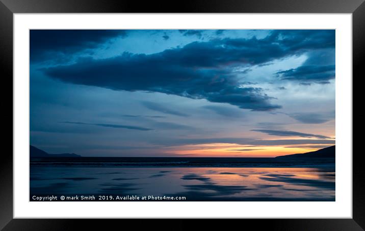 Sunset On Inch Beach Framed Mounted Print by mark Smith
