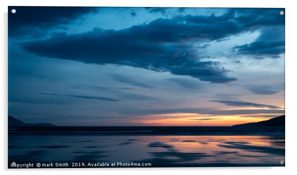 Sunset On Inch Beach Acrylic by mark Smith