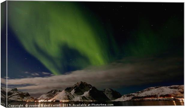 Northern Lights, Lofoten Islands, Norway Canvas Print by yvonne & paul carroll