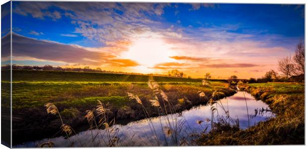 River Rother Evening Canvas Print by Mike Lanning