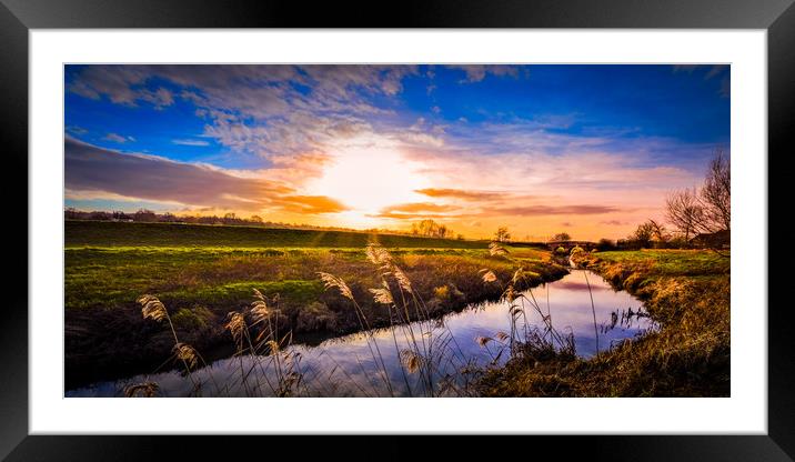 River Rother Evening Framed Mounted Print by Mike Lanning