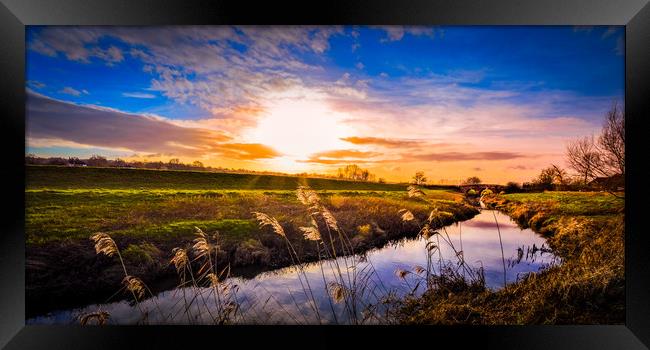River Rother Evening Framed Print by Mike Lanning