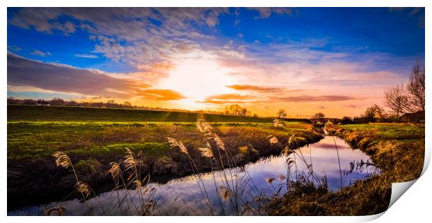 River Rother Evening Print by Mike Lanning