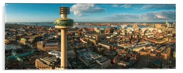 Liverpool Skyline Acrylic by Stratus Imagery
