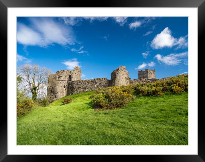 Llansteffan Castle, Carmarthenshire. Framed Mounted Print by Colin Allen