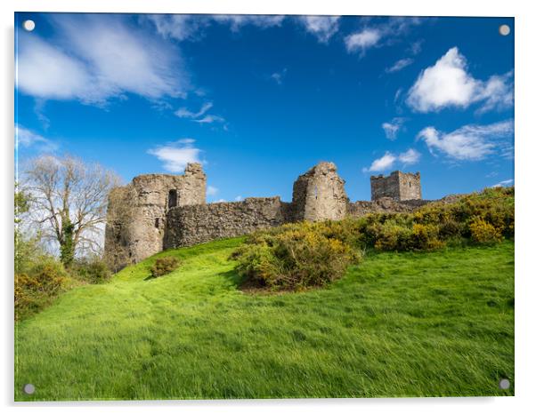 Llansteffan Castle, Carmarthenshire. Acrylic by Colin Allen