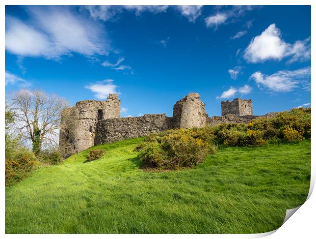 Llansteffan Castle, Carmarthenshire. Print by Colin Allen