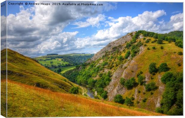 Dovedale valley in Derbyshire Canvas Print by Andrew Heaps
