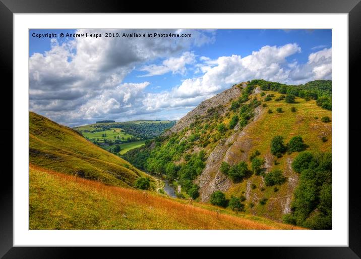 Dovedale valley in Derbyshire Framed Mounted Print by Andrew Heaps
