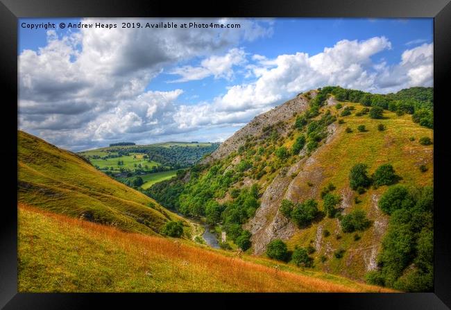 Dovedale valley in Derbyshire Framed Print by Andrew Heaps
