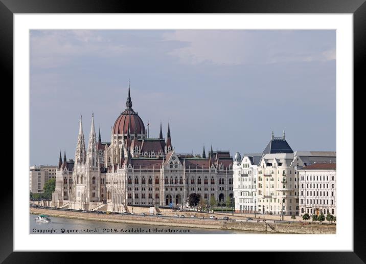 Hungarian Parliament on Danube river Budapest Framed Mounted Print by goce risteski