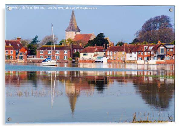 Old Bosham Reflected in Chichester Harbour Acrylic by Pearl Bucknall