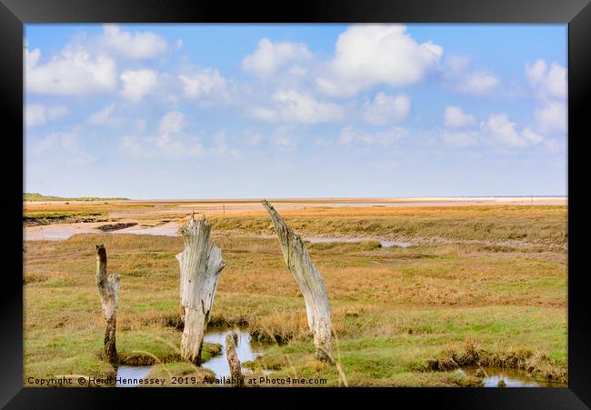 The History and Majesty of Thornham Old Harbour Framed Print by Heidi Hennessey