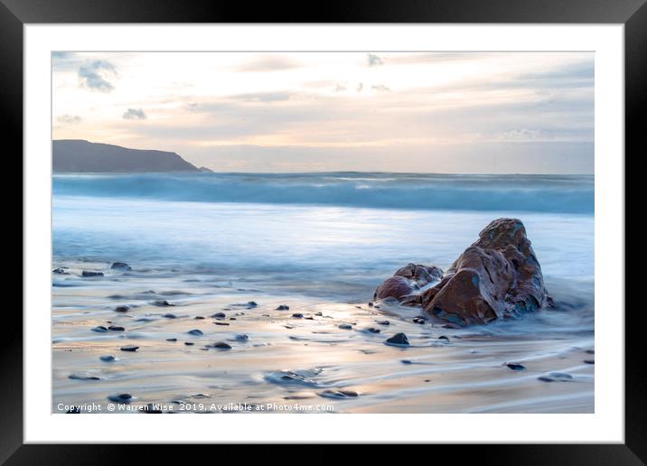 Widemouth Bay Sunset Framed Mounted Print by Warren Wise