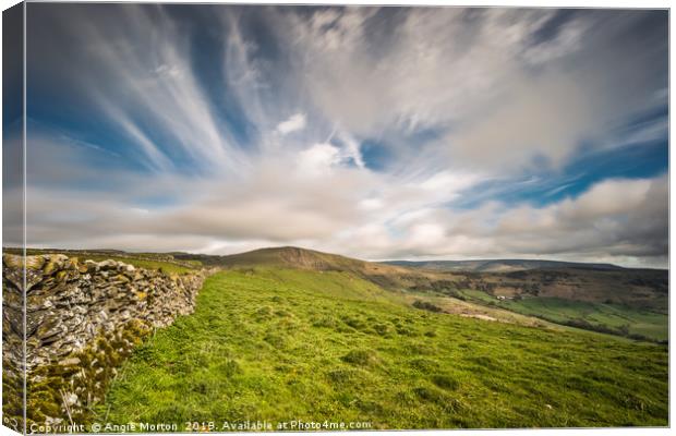Clouds Above Mam Tor Canvas Print by Angie Morton