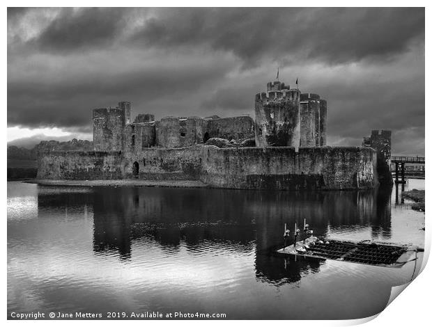 Clouds above the Castle Print by Jane Metters
