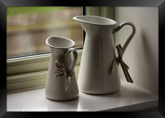 Ceramic Jugs Still Life Framed Print by Kevin Maughan