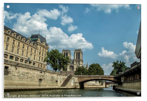 Sailing Along the Seine in Paris Acrylic by Antony Atkinson