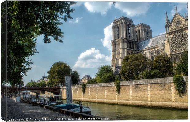 Notre Dame and the Seine Canvas Print by Antony Atkinson