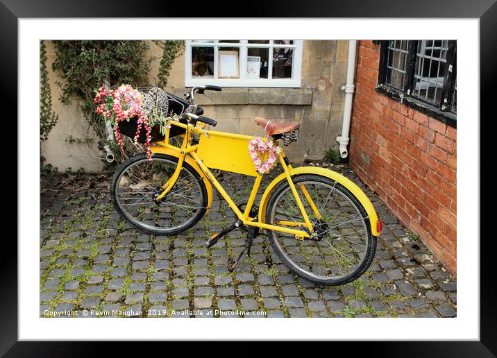 Yellow Bicycle Framed Mounted Print by Kevin Maughan