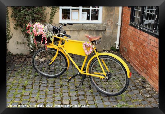 Yellow Bicycle Framed Print by Kevin Maughan