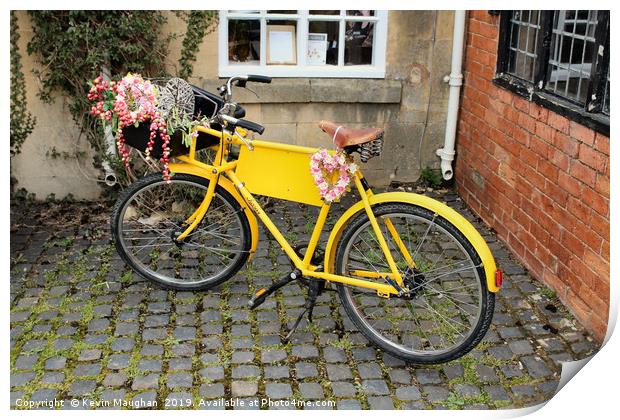 Yellow Bicycle Print by Kevin Maughan
