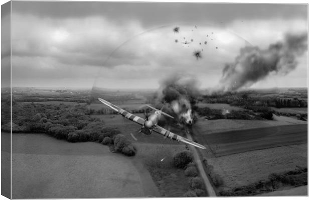 Normandy Typhoon shockwave BW version Canvas Print by Gary Eason