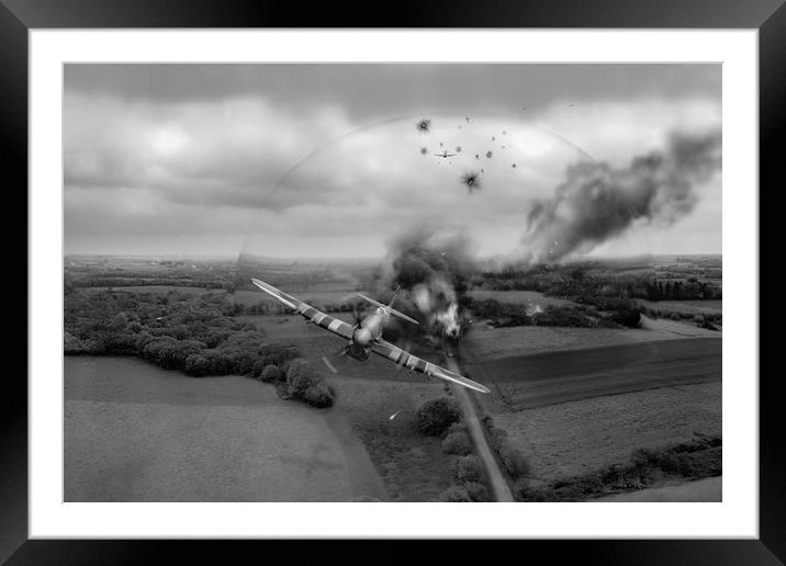 Normandy Typhoon shockwave BW version Framed Mounted Print by Gary Eason