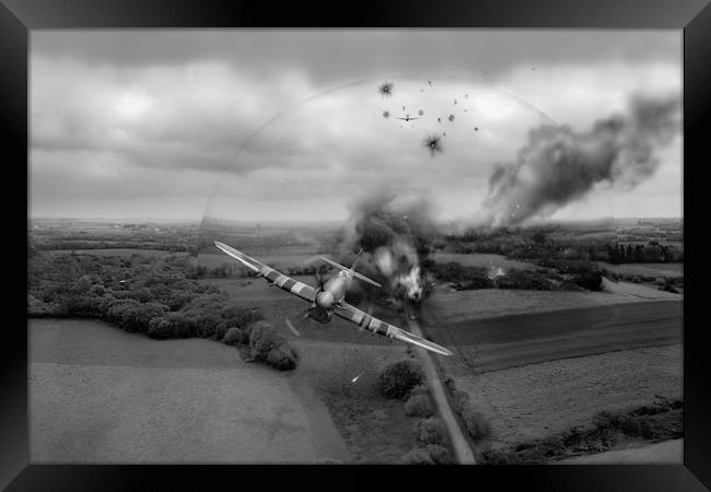 Normandy Typhoon shockwave BW version Framed Print by Gary Eason