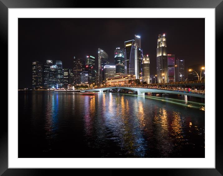 Night city Framed Mounted Print by Giles Pichel-Juan