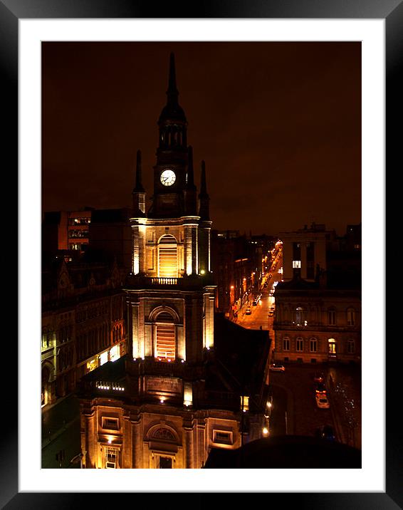 Glasgow Nightlights Framed Mounted Print by james sanderson