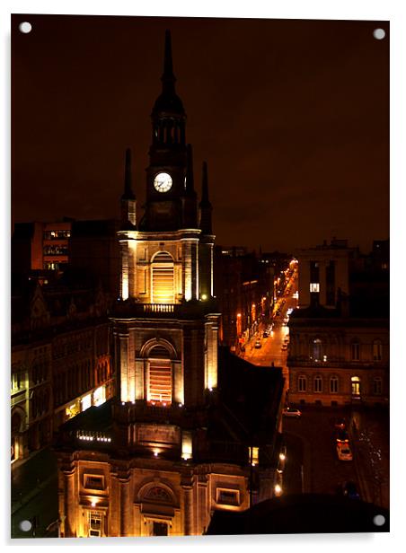Glasgow Nightlights Acrylic by james sanderson