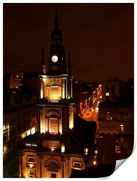 Glasgow Nightlights Print by james sanderson