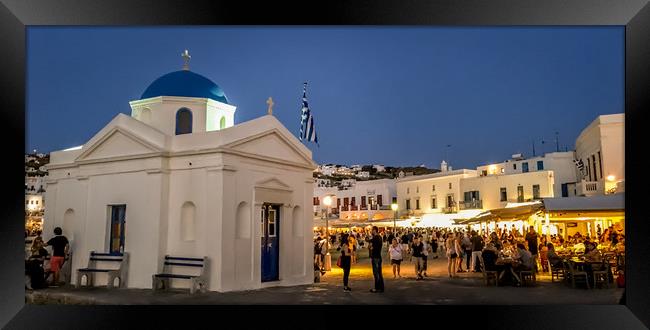 Mykonos at night Framed Print by Naylor's Photography