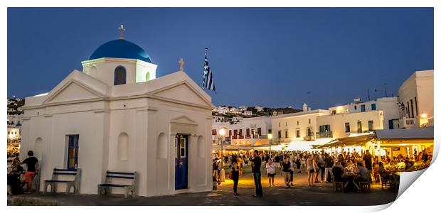 Mykonos at night Print by Naylor's Photography