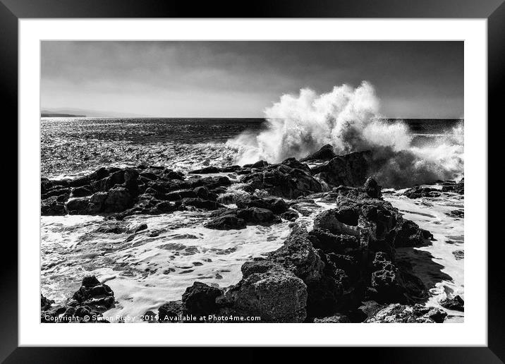 The power of the sea Framed Mounted Print by Simon Rigby