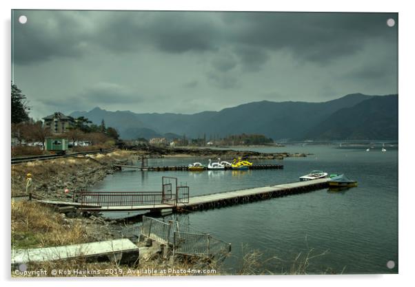 Lake Kawaguchi Acrylic by Rob Hawkins