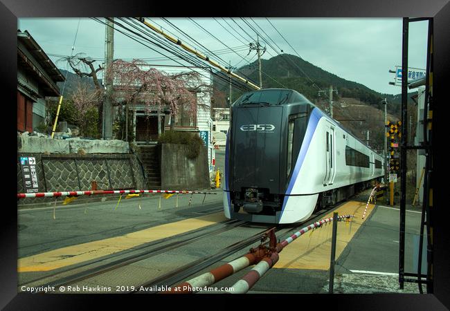 Fuji commuter train  Framed Print by Rob Hawkins