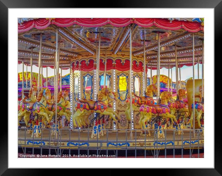 The Colourful Carousel  Framed Mounted Print by Jane Metters