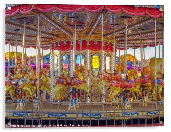 The Colourful Carousel  Acrylic by Jane Metters
