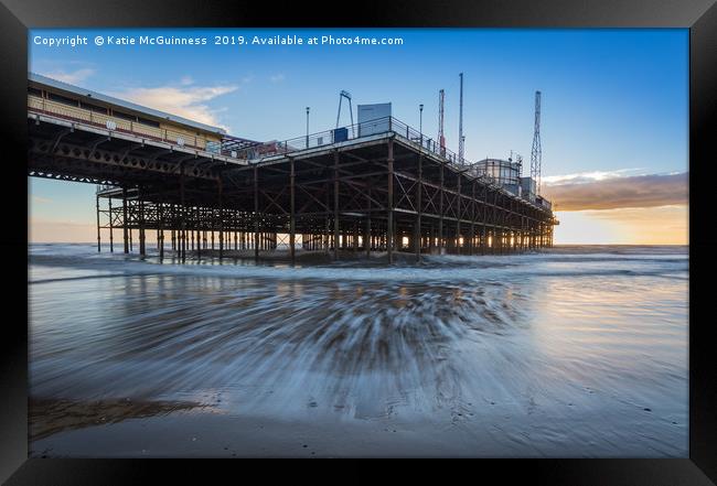 Blackpool South Pier Sunset Framed Print by Katie McGuinness