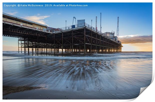 Blackpool South Pier Sunset Print by Katie McGuinness