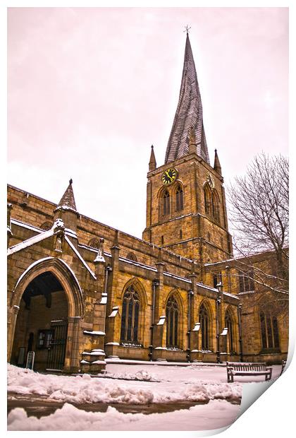 The Crooked Spire In The Snow Print by Michael South Photography