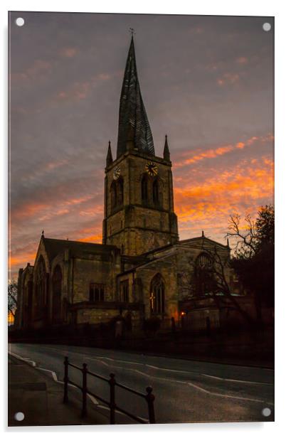 The Crooked Spire at Sunset  Acrylic by Michael South Photography
