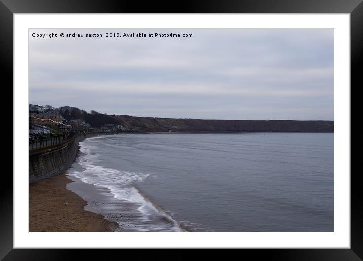 FILEY BAY Framed Mounted Print by andrew saxton