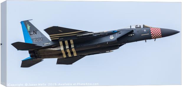 Blue heritage F-15E Eagle Canvas Print by Jason Wells