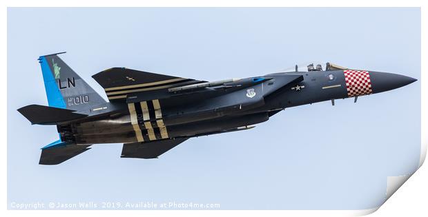 Blue heritage F-15E Eagle Print by Jason Wells