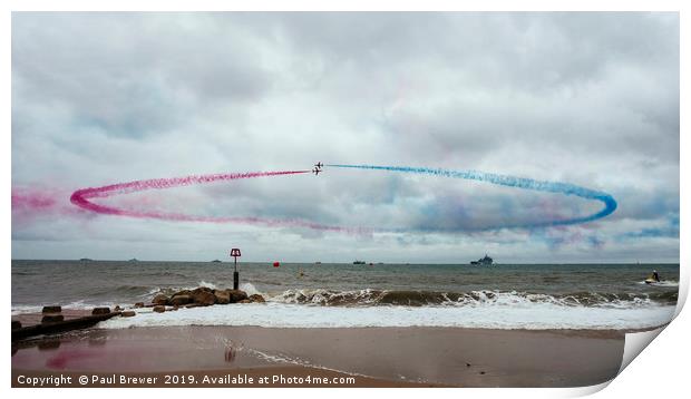 The Red Arrows at Bournemouth Print by Paul Brewer